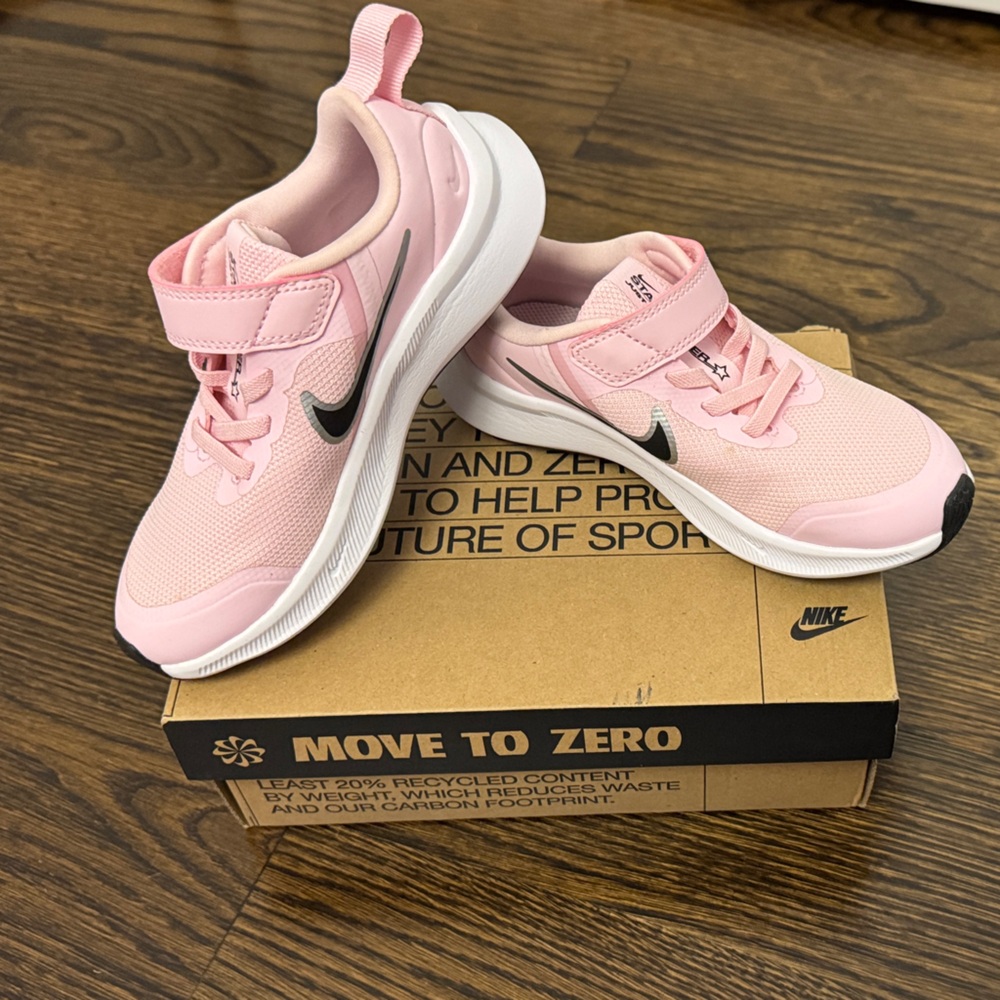 Nike Star Runner Kids Pink and Black Hook-and-Loop Athletic Sneakers